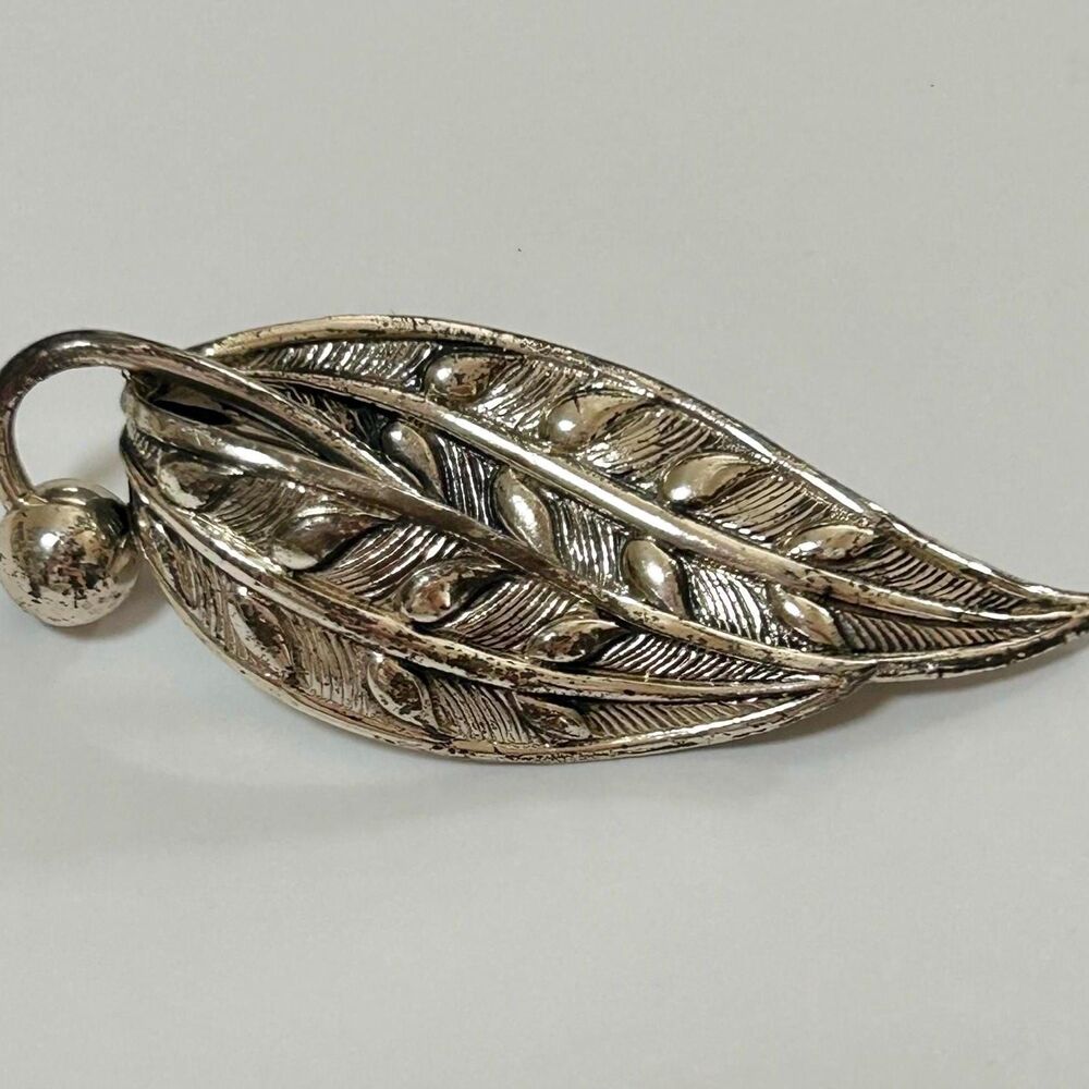 Midcentury Felchcraft Leaf Brooch - Sterling Silver